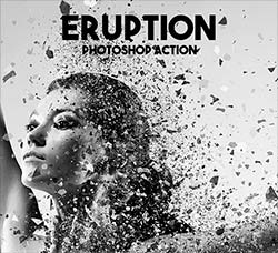 极品PS动作－山石喷发(含高清视频教程)：Eruption Photoshop Action
